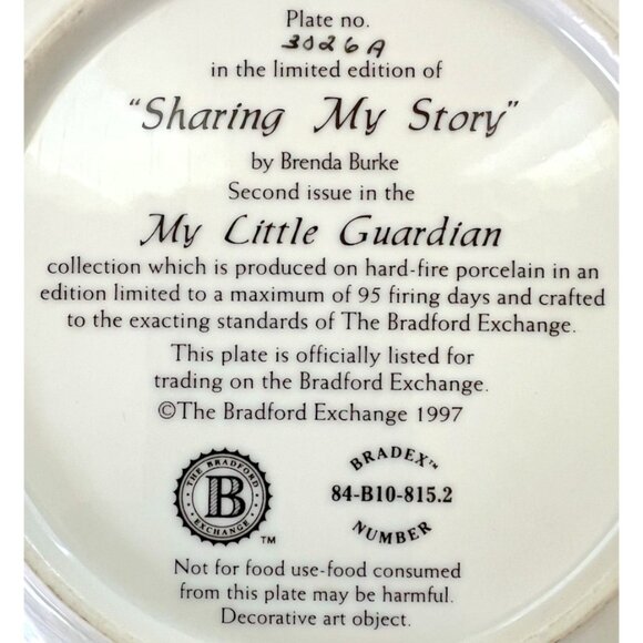 Sharing My Story By Brenda Burke Limited Edition Collector Plate - Picture 3 of 3